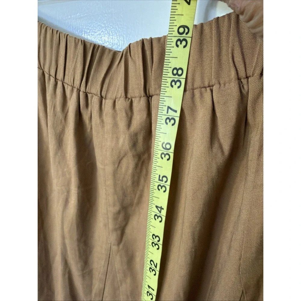 Daniel Rainn  Brown Sz L Linen Blend Skirt Maxi  A-line Cottage Core‎ Boho New